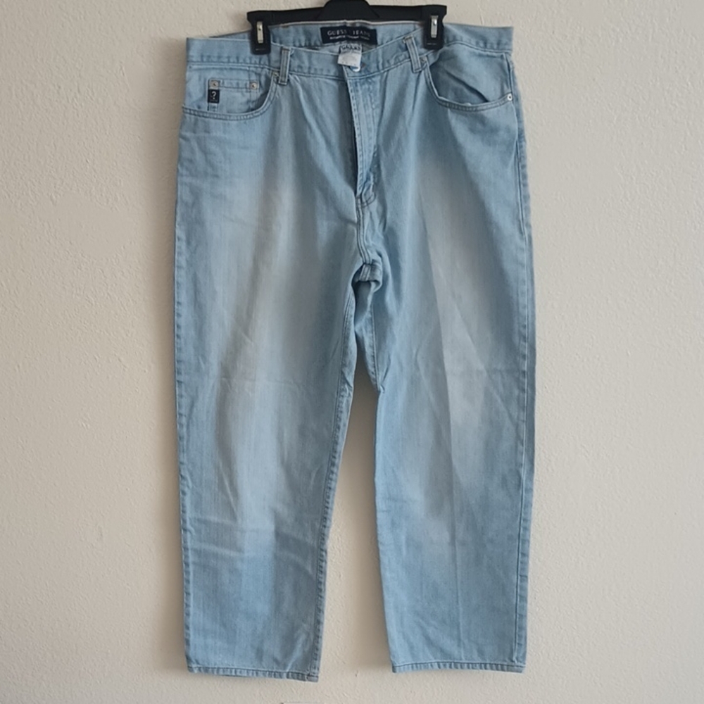 Guess Men's Relaxed Light Blue Jeans
